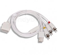 USB Cable Composite AV Video to TV RCA Charger for iPhone /iPod White